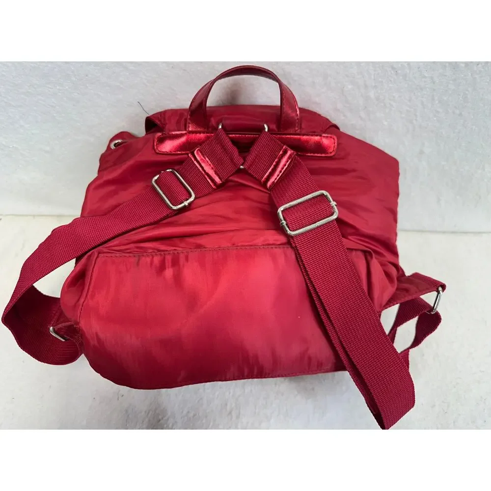 American Girl Branded Mini Red Nylon Backpack Silver Star Embroidery Kidcore Y2K